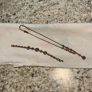Givenchy Rose Gold Crystal Necklace + Bracelet